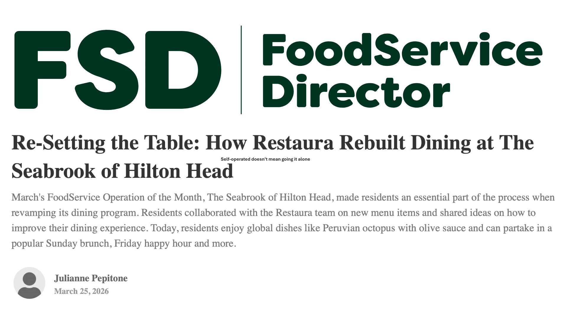 Re-Setting the Table: How Restaura Rebuilt Dining at The Seabrook of Hilton Head